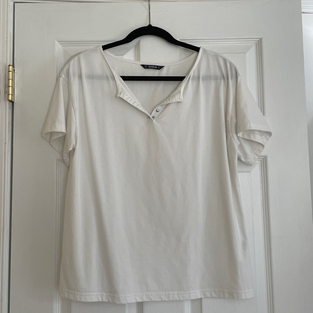 SHEIN, white oversized t-shirt, size S